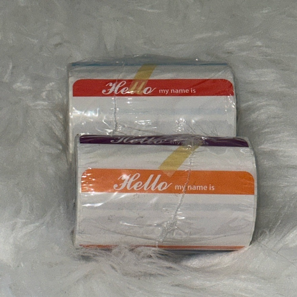 200 Hello My Name Is Sticker Labels 8 Colors Perforated 3.5x2 Inch Roll